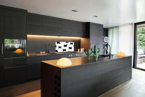 Panou sticlă decorativa bucătărie pata alb-negru