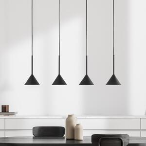 TK Lighting Lampă suspendată Cono Mini, 4 becuri, negru GU10, reglabil, Negru, Camera de zi / sufragerie, Metal, Modern