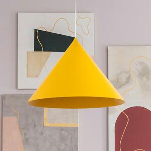 TK Lighting Lampă suspendată Cono, 1 bec, Ø 50 cm, galben, E27, reglabil, Galben, Camera de zi / sufragerie, Metal, Modern