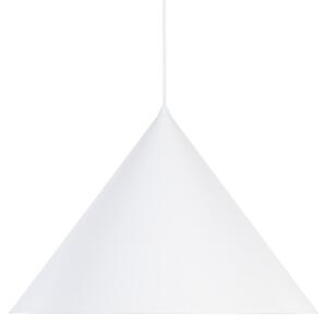 TK Lighting Lampa suspendată Cono, 1 bec, Ø 50 cm, albă, E27, reglabil, Alb, Camera de zi / sufragerie, Metal, Modern