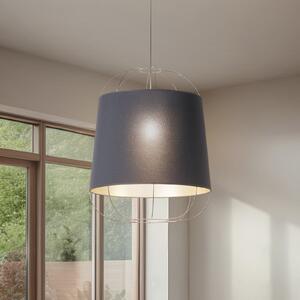 Duolla Lantern Lampă suspendată medie, negru / auriu, țesătură, E27, reglabil, Negru, Camera de zi / sufragerie, Țesătură / Textil