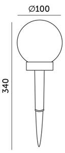 Lampă solară LED GLEAM, 1,2 V, 3000 K, IP44, 40 mAh, fumuriu/negru