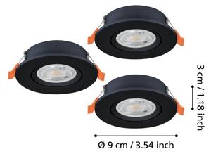 Eglo 902265 - Set 3x spoturi LED încastrate BARRANCO LED/4,8W/230V negru