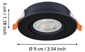Eglo 902264 - Spot LED încastrat BARRANCO, 4,8W, 230V, negru