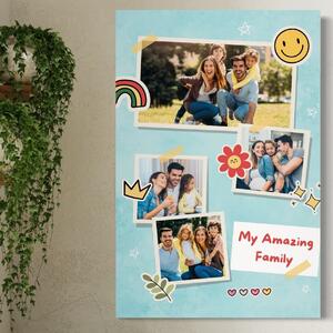 Tablou Canvas Personalizat cu 4 Poze Pentru Familie " My amazing family", PS112