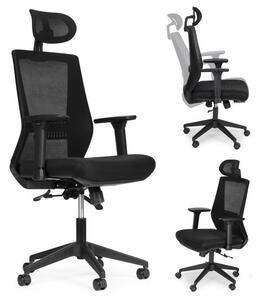 Scaun de birou ergonomic cu spătar și tetieră respirabile