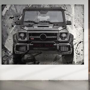 Tablou Canvas Premium LuxCanva® A1125, Money Talk , Mercedes, Succes, Alb, Negru