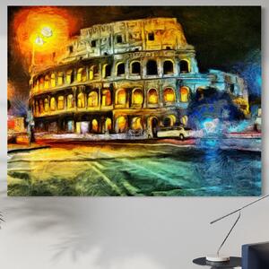 Tablou Canvas Premium LuxCanva® A1113, Colosseum , Roma, Monument Istoric, Amfiteatru, Culori Vibrante