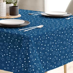 Goldea față de masă din bumbac - model 016 - steluțe albe pe albastru 68 x 68 cm