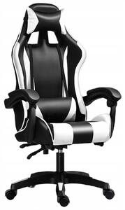 Scaun de gaming, alb-negru