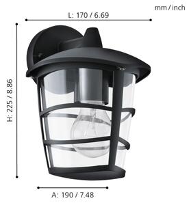 Eglo 93098 - LED Aplică perete exterior ALORIA 1xE27/8,5W/230V