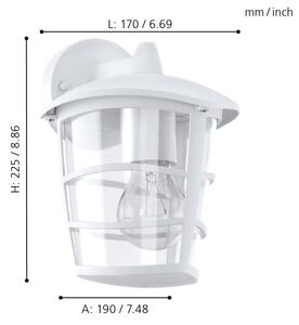 Eglo 93095 - LED Aplică perete exterior ALORIA 1xE27/8,5W/230V