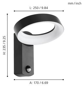 Eglo 97308 - LED Aplica perete exterior cu senzor PERNATE LED/11W/230V