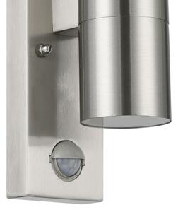 Aplică LED de exterior cu senzor Eglo 79594 ARAPONGAS 2xGU10/2,8W/230V IP44 crom