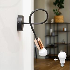Aplică perete TUBE 1xE27/15W/230V negru
