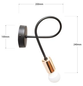 Aplică perete TUBE 1xE27/15W/230V negru