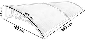 Copertina policarbonat 100x200 cm, grosime 5 mm, gri transparent