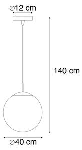 Lampă suspendată scandinavă cupru cu sticlă transparentă - Ball 40