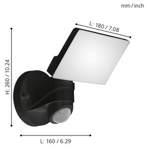 Eglo 98178 - Lampă exterior LED cu senzor PAGINO LED/15W/230V IP44