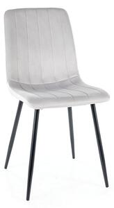 Scaun de bucaterie Elen Velvet, gri deschis