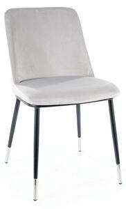 Scaun de bucaterie Jill Velvet, gri deschis