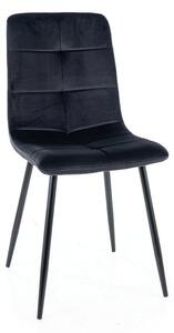 Scaun de bucaterie Ivo Velvet, negru