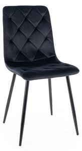 Scaun de bucaterie Jerry Velvet, negru
