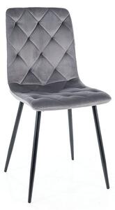 Scaun de bucaterie Jerry Velvet, gri