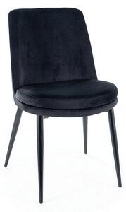 Scaun de bucaterie Kayla Velvet, negru