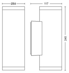 Philips 17463/30/P7 - LED RGB Lampă exterior Hue APPEAR 2xLED/8W/230V IP44