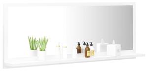 Oglindă de baie, alb extralucios, 100 x 10,5 x 37 cm, PAL