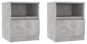 Noptiere, 2 buc., gri beton, 40x40x50 cm, PAL