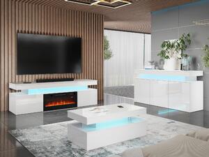 Set de living Monfero I, Alb lucios, Alb, PAL laminat, MDF