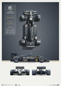 Imprimare de artă Team Lotus - Type 97T - Blueprint - 1985