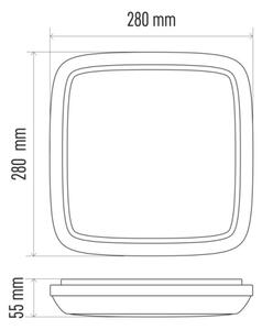 Plafonieră LED exterior DORI LED/18W/230V IP54 pătrat