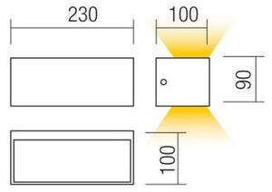 Aplica de perete LED pentru exterior Redo LAMPRIS 90154, 12W, 230V, IP65