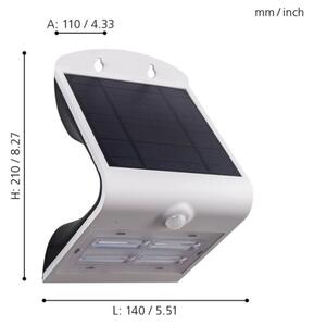 Eglo 98757 LAMOZZO - Lampă solară LED cu senzor, 3,2 W, 3,7 V, 2000 mAh, IP54