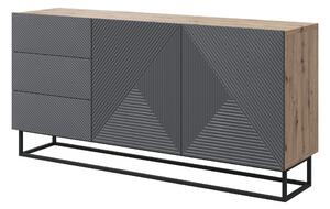 Comodă Asha 167 cm pe bază metalică - artisan / rivier stone mat