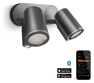 Aplică LED de exterior cu senzor STEINEL 058654 SPOT DUO 2xGU10/7,5W/230V IP44