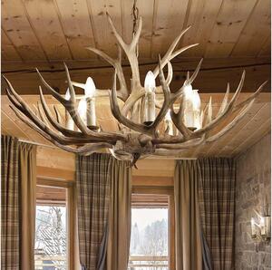 Ideal Lux - Candelabru CHALET 8xE14/40W/230V pe lanț, design coarne