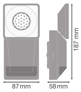Aplică LED de exterior cu senzor SPOT LED/8W/230V IP55 neagră Ledvance