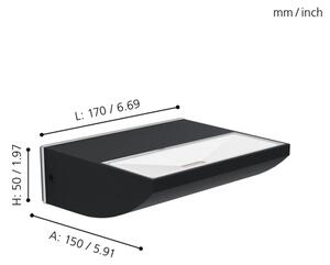 Aplică LED de exterior SORRONARO LED/10,5W/230V IP44 Eglo 99578