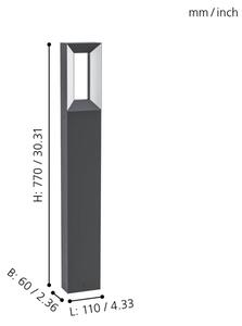 Lampă LED de exterior RIFORANO 2xLED/5W/230V IP44 77 cm Eglo 98728