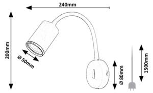 Rabalux 73110 - Aplica spot de perete NOLIE 1xGU10/15W/230V albă