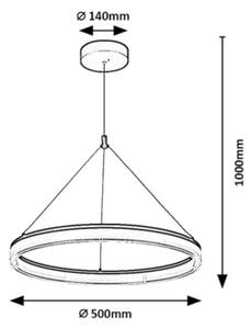 Rabalux SERAPHIEL 72478 - Lustră suspendată LED dimabilă pe cablu, 24W/230V, 3000-6500K, cu telecomandă