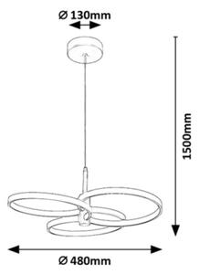 Rabalux 72400 - Lustră LED reglabilă pe cablu ISIDORA 50W/230V 3000-6500K+telecomandă