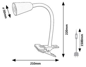 Rabalux 74091 - Lampă de birou ALDO cu clemă, 1xGU10/7W/230V, crem