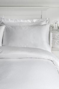 Lenjerie albă pentru pat de o persoană 135x200 cm Satin Stripe - Catherine Lansfield