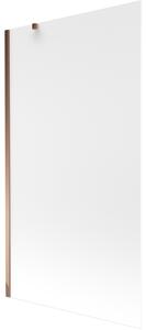 Mexen Next, paravan de baie 1 aripă 100 x 150 cm, aripă fixă, sticlă mată 6 mm, profil auriu roz, 895-100-000-00-30-60