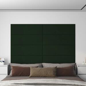 Panouri de perete 12 buc. verde închis 90x30 cm catifea 3,24 m²